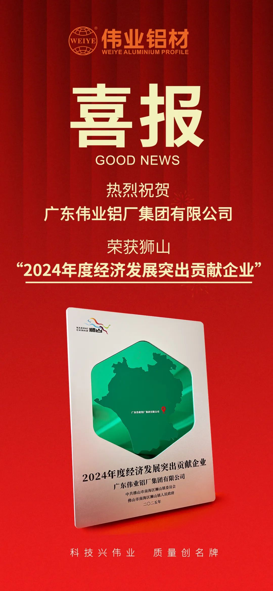 喜讯 | 广东CA88官方网站集团荣获“狮山经济发展突出贡献企业”表彰